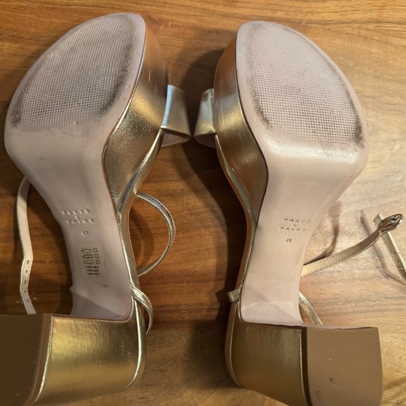 Porte & Paire Metallic Gold Platform Sandals Women’s Size 41 VGUC - Picture 5 of 7